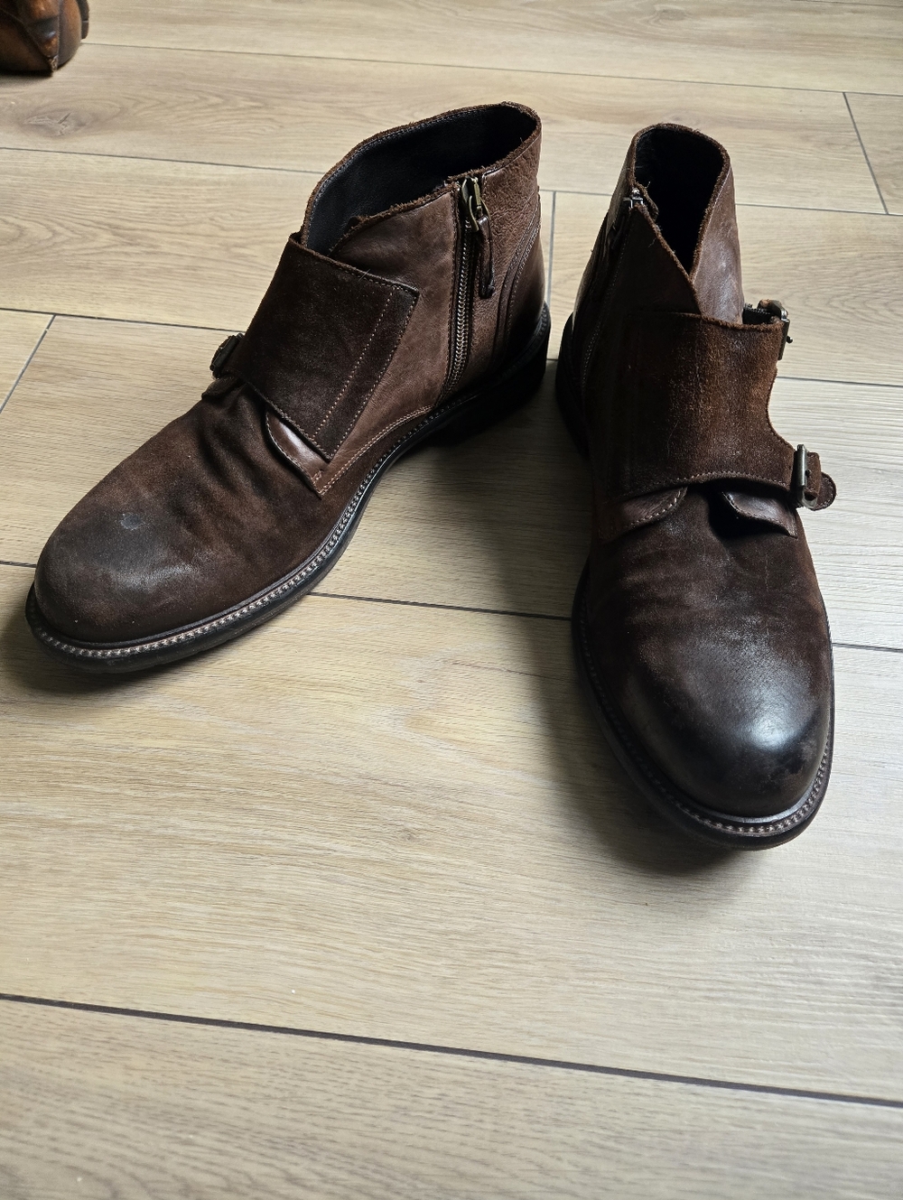 Johnston & Murphy Lofting Double-Buckle Monk Strap Chukka Boots Size 10